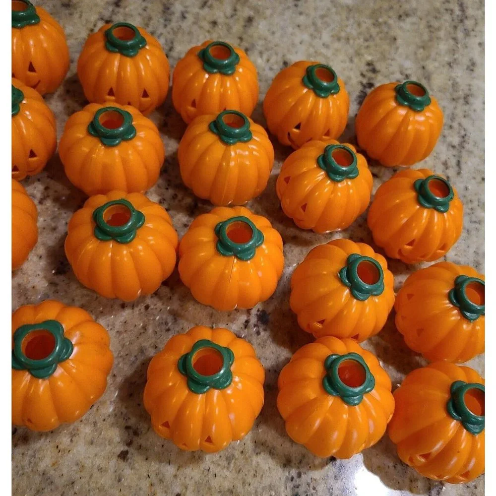 Halloween String Light Jack O Lantern Covers lot of 20 Cut Out Faces and Fuses